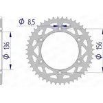 Couronne AFAM 47 dents alu pas 520 type 15206N