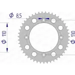 Couronne AFAM 50 dents type 11104N pas 420 alu HONDA CR 80 R