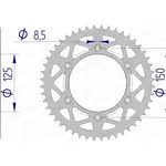 Couronne AFAM 47 dents alu pas 520 type 72304N