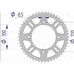 Couronne AFAM 51 dents alu pas 428 type 15104N