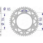 Couronne AFAM 52 dents alu pas 520 type 17206