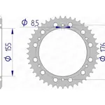 Couronne AFAM 42 dents alu pas 530 type 87601 Triumph
