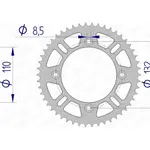 Couronne AFAM 49 dents alu pas 428 type 72102N
