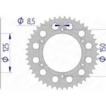 Couronne AFAM 40 dents alu pas 520 type 72304N