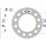 Couronne AFAM 48 dents alu pas 520 type 15305 Suzuki PE175