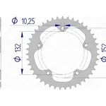 Couronne AFAM 40 dents alu pas 525 type 93836 MV Agusta