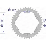 Couronne AFAM 39 dents alu pas 520 type 51804 Ducati