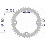 Couronne AFAM 38 dents alu pas 520 type 13407 Yamaha