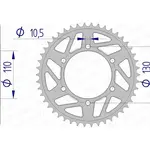Couronne AFAM 44 dents alu pas 520 type 13814