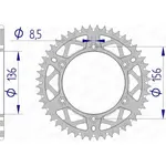 Couronne AFAM 49 dents alu pas 520 type 15206