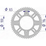 Couronne AFAM 51 dents alu pas 420 type 17104N Kawasaki