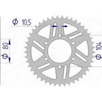 Couronne AFAM 47 dents alu pas 520 type 17606 Kawasaki