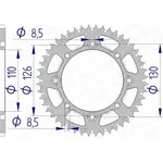 Couronne AFAM 47 dents alu pas 420 type 17107