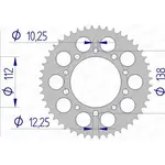 Couronne AFAM 43 dents alu pas 520 type 11509