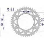 Couronne AFAM 52 dents alu pas 520 type 13323N Yamaha