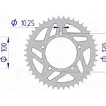 Couronne AFAM 40 dents alu pas 520 type 36801 Aprilia