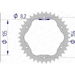 Couronne AFAM 40 dents alu pas 525 type 51803 Ducati