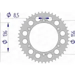 Couronne AFAM 43 dents alu pas 520 type 15206N