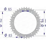 Couronne AFAM 40 dents alu pas 520 type 13500 Yamaha