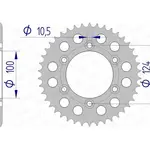 Couronne AFAM 38 dents alu pas 525 type 51609 Ducati