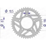 Couronne AFAM 39 dents alu pas 520 type 15405 Suzuki