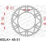 Couronne AFAM 51 dents acier ultra-light pas 520 type 16206SLK