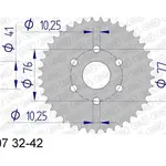 Couronne AFAM 35 dents alu pas 415 type 11207 Honda NSF250R
