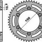 Couronne acier PBR 46 dents chaîne 520 Honda NX650 Dominator