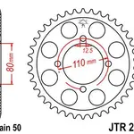 Couronne JT SPROCKETS 38 dents acier pas 530 type 284