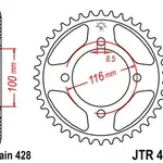 Couronne JT SPROCKETS 50 dents acier pas 428 type 462