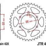 Couronne JT SPROCKETS 46 dents acier pas 428 type 468