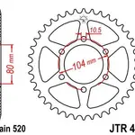 Couronne JT SPROCKETS 42 dents acier pas 520 type 478