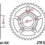 Couronne JT SPROCKETS 40 dents acier pas 520 type 604