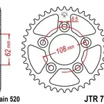 Couronne JT SPROCKETS 40 dents acier pas 520 type 701