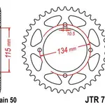 Couronne JT SPROCKETS 48 dents acier pas 530 type 718