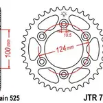 Couronne JT SPROCKETS 42 dents acier pas 525 type 745