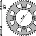 Couronne acier PBR 50 dents chaîne 428 Suzuki RM 80/85