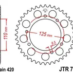 Couronne JT SPROCKETS 50 dents acier pas 420 type 799