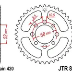 Couronne acier 33 dents JT Sprockets type 801 chaîne 420 Kawasaki KLX110