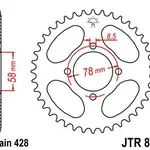 Couronne JT SPROCKETS 41 dents acier pas 428 type 810
