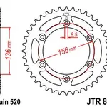 Couronne JT SPROCKETS 44 dents acier pas 520 type 822