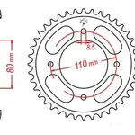 Couronne JT SPROCKETS 42 dents acier pas 428 type 1219