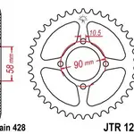 Couronne JT SPROCKETS 44 dents acier pas 428 type 1221