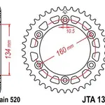 Couronne JT SPROCKETS 41 dents alu ultra-light anti-boue pas 520 type 1308