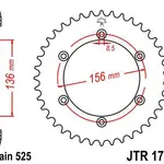 Couronne JT SPROCKETS 43 dents acier pas 525 type 1791