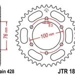 Couronne JT SPROCKETS 48 dents acier pas 428 type 1844
