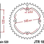 Couronne JT SPROCKETS 38 dents acier pas 520 type 1857 Yamaha
