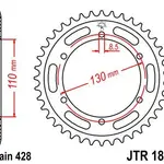 Couronne JT SPROCKETS 46 dents acier pas 428 type 1870