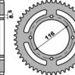 Couronne acier PBR 51 dents chaîne 420 Kawasaki KX85 G.ROUE