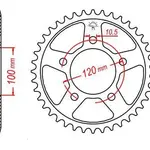 Couronne JT SPROCKETS 44 dents acier pas 525 type 702 Aprilia Shiver 750